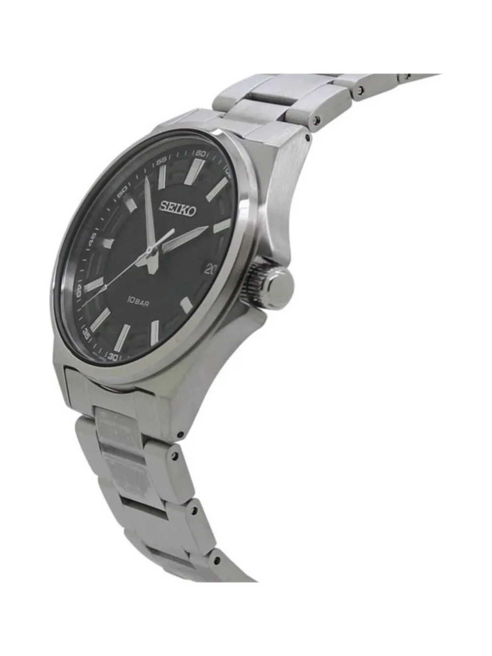 NWT Seiko Quartz Green Dial Stainless Steel Men's Watch